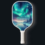 aurora borealis/Christmas/Winter Pickleball Paddle<br><div class="desc">hint of Christmas</div>