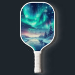 aurora borealis/Christmas/Winter Pickleball Paddle<br><div class="desc">hint of Christmas</div>