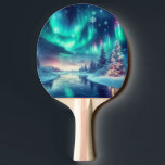 aurora borealis/Christmas/Winter Ping Pong Paddle<br><div class="desc">hint of Christmas</div>