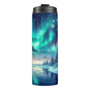 aurora borealis/Christmas/Winter Thermal Tumbler