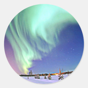 Aurora Borealis Classic Round Sticker