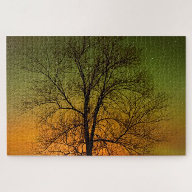 Aurora Borealis & Cottonwood Tree Jigsaw Puzzle (Horizontal)