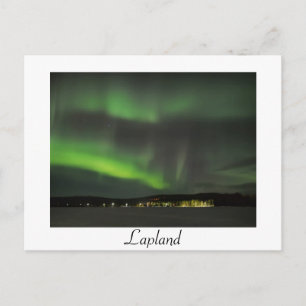 Aurora borealis dans le ciel carte postale blanche