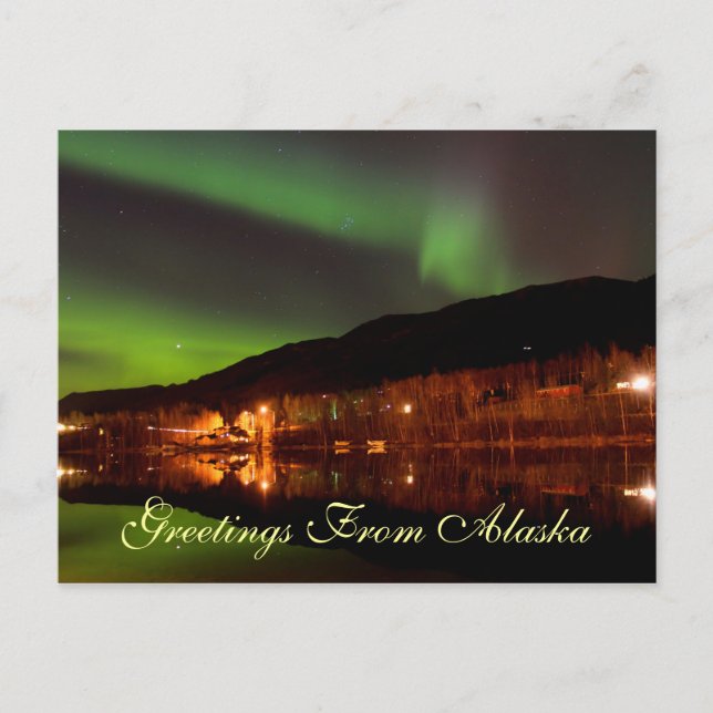 Aurora Borealis Greetings Postcard (Front)
