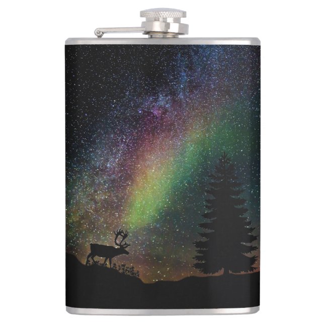 Aurora Borealis Hip Flask (Front)