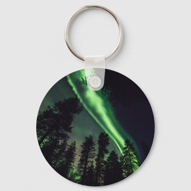 Aurora borealis in Finnish Lapland Keychain (Front)