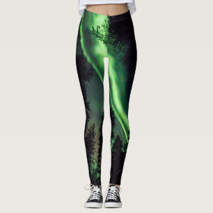 Aurora borealis in Finnish Lapland Leggings
