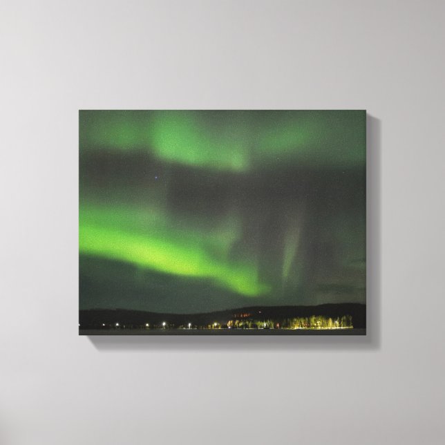 Aurora borealis in the sky canvas print (Front)