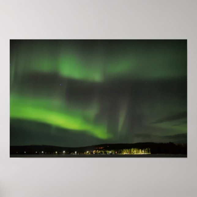 Aurora borealis in the sky poster (Front)