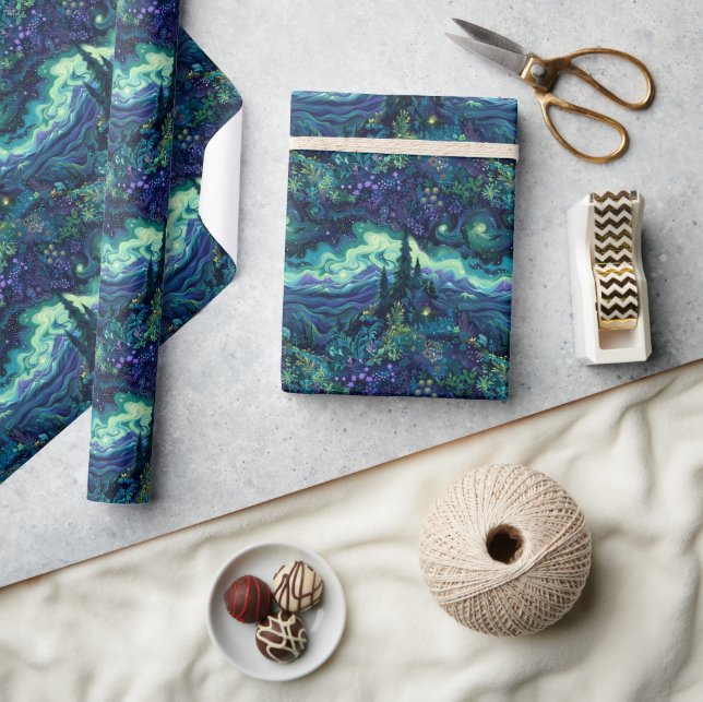 Aurora Borealis: Inuit Myth Tileable Pattern Wrapping Paper (Crafts)