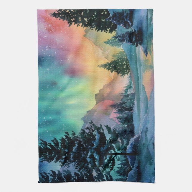 Aurora Borealis Kitchen Towel (Vertical)
