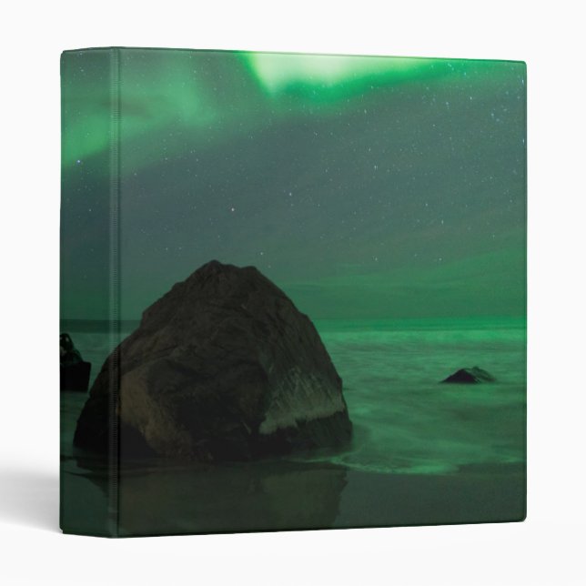 Aurora Borealis | Lofoten Beach Norway Binder (Front/Spine)