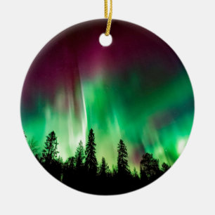 Aurora borealis lumières nord ornement céramique