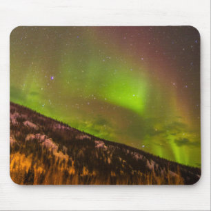 Aurora Borealis   Mountains Fairbanks Alaska Mouse Pad