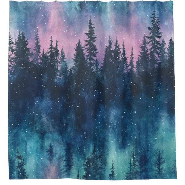 Aurora Borealis Night Sky Pine Forest Glow (Front)