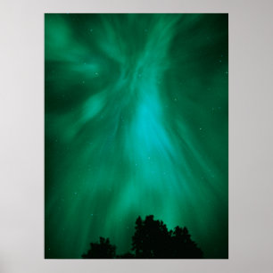 Aurora Borealis Nighttime   Ontario, Canada Poster