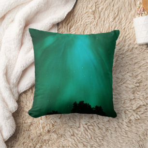 Aurora Borealis Nighttime Ontario, Canada Throw Pillow
