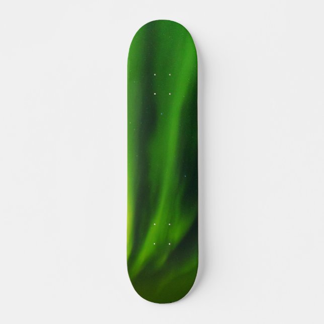 Aurora Borealis Norther Lights Alaska Sky Green Skateboard (Front)