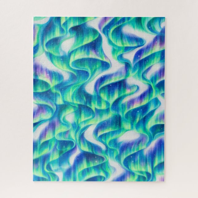 Aurora Borealis Northern Lights Abstract Pattern Jigsaw Puzzle (Vertical)