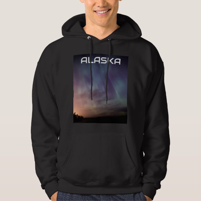 Aurora Borealis Northern lights Alaska sky night Hoodie (Front)