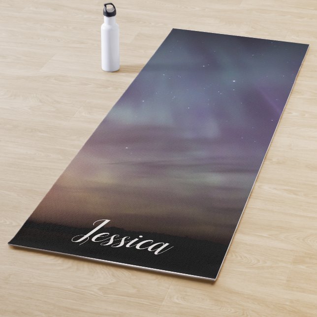 Aurora Borealis Northern lights Arctic sky night Yoga Mat (In Situ)