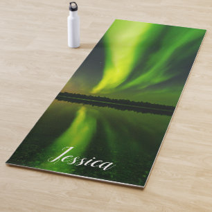 Aurora Borealis Northern lights Arctic sky night  Yoga Mat