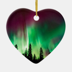 Aurora borealis northern lights ceramic ornament