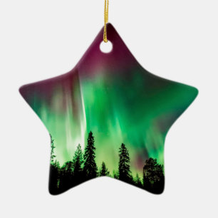 Aurora borealis northern lights ceramic ornament