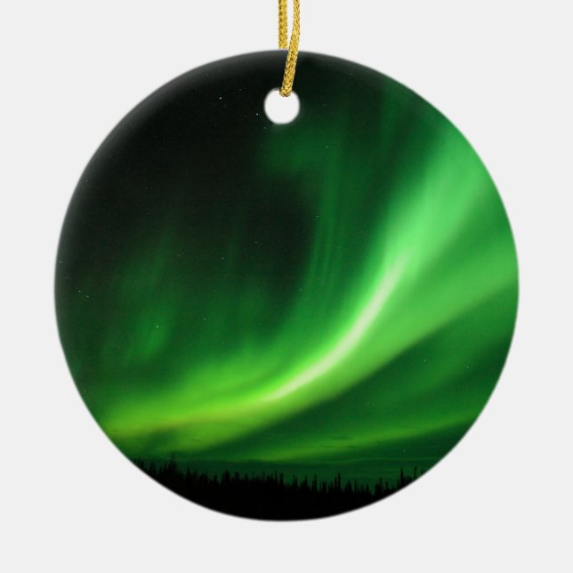 Aurora Borealis Northern Lights Ceramic Ornament (Front)