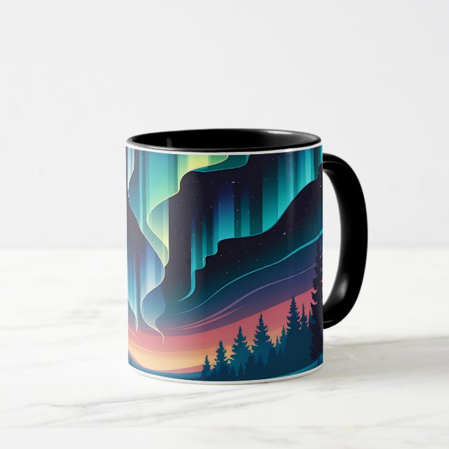 Aurora Borealis Northern Lights Coffee Mug | Fores (Front Right)