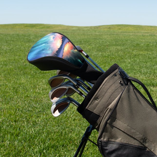 Aurora Borealis, Northern Lights, Golf Head Cover (In Situ)