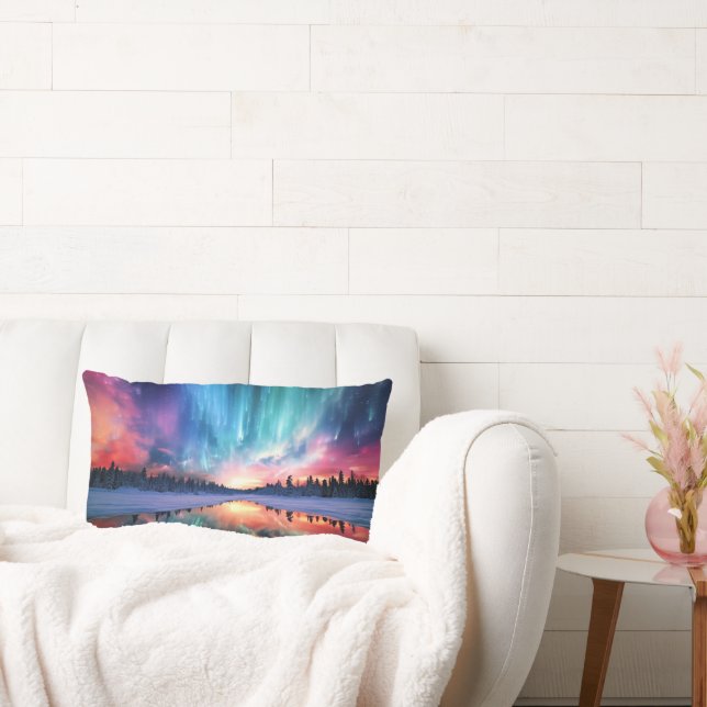 Aurora Borealis, Northern Lights, Lumbar Pillow (Couch)