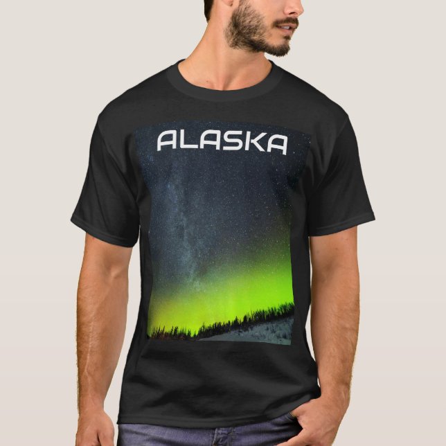 Aurora Borealis Northern lights Norway Arctic T-Sh T-Shirt (Front)