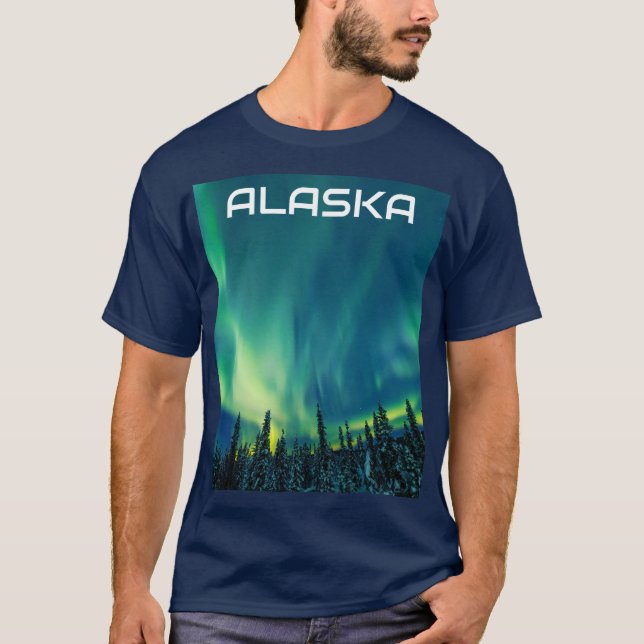Aurora Borealis Northern lights Norway Arctic  T-Shirt (Front)
