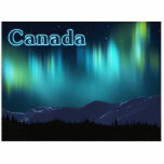 Aurora Borealis - Northern Lights Photo Sculpture Magnet<br><div class="desc">A multi-coloured, fractal rendering of the aurora borealis, or Northern Lights, superimposed on a digital painting of snow-covered mountains. Text reading "Canada" also appears in glowing blue. Feel free to ask me if you need assistance with other sizes. Click on "Ask this Designer" in the upper right-hand corner. The aurora...</div>