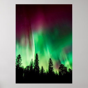 Aurora borealis northern lights poster