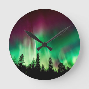 Aurora borealis northern lights round clock