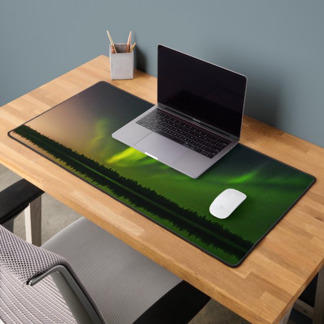 Aurora Borealis Northern Lights Sky Winter  Desk Mat (Office 2)