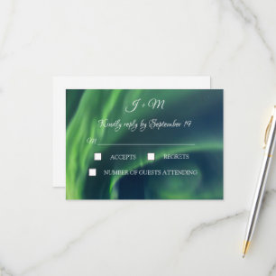 Aurora Borealis Northern Lights Stars Modern RSVP Card