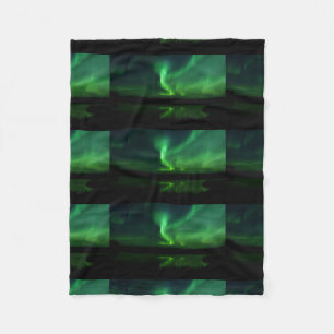 Aurora Borealis Northern Lights Trees Nature Lands Fleece Blanket