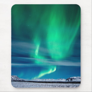 Aurora Borealis over Mosfellsheiði Mouse Pad