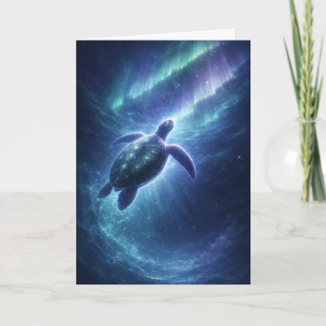Aurora Borealis Turtle Card (Front)