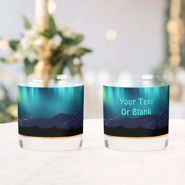 Aurora Borealis Whiskey Glass (Insitu (Wedding))
