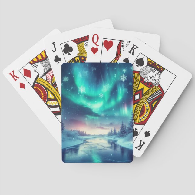 aurora borealis/winter/Christmas Playing Cards (Back)