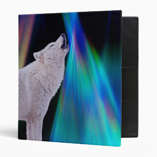 Aurora Borealis Wolf Song Classeur arc-en-ciel