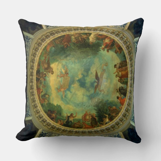 Aurora, ceiling painting possibly from the Library Throw Pillow (Front)