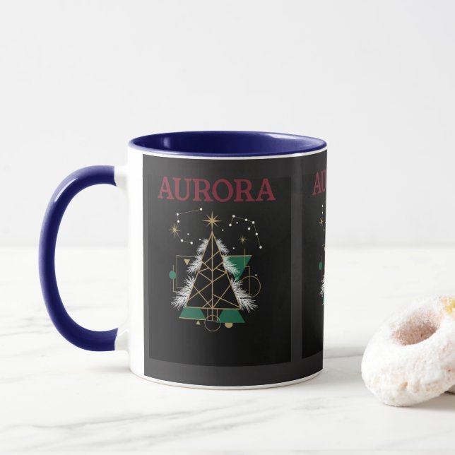 AURORA – Christmas Vector Mug for Winter Holidays (With Donut)