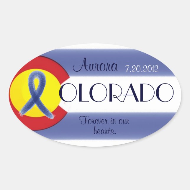 Aurora Colorado state flag memorial stickers (Front)