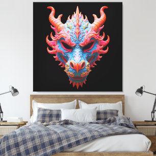 Aurora Dragon Mask Canvas Print
