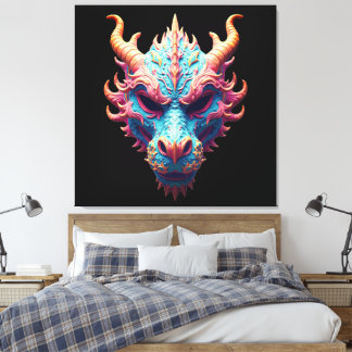 Aurora Dragon Mask Canvas Print